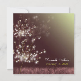 Twilight Dandelion Autumn Garden Wedding Inbjudningar