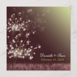Twilight Dandelion Autumn Garden Wedding Inbjudningar