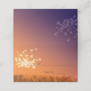 Twilight Dandelions Bröllop Placeringskort