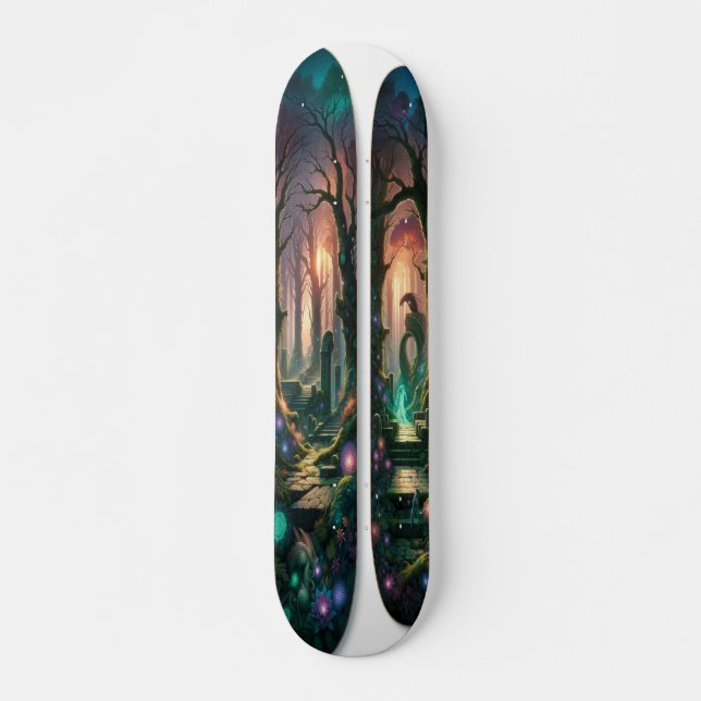 "Twilight Enchantment: Mythical Forest Skateboard (Framsida)