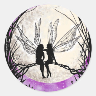 Twilight Fairy Art Stickers, Fairy Silhouettes Runt Klistermärke