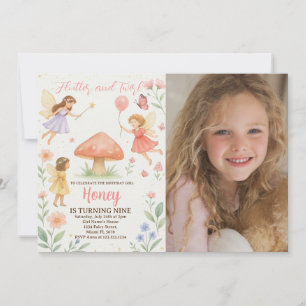 Twilight Fairy Birthday-inbjudan med foto Inbjudningar