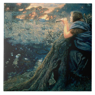 “Twilight Fantasy” av Edward Robert Hughes Kakelplatta