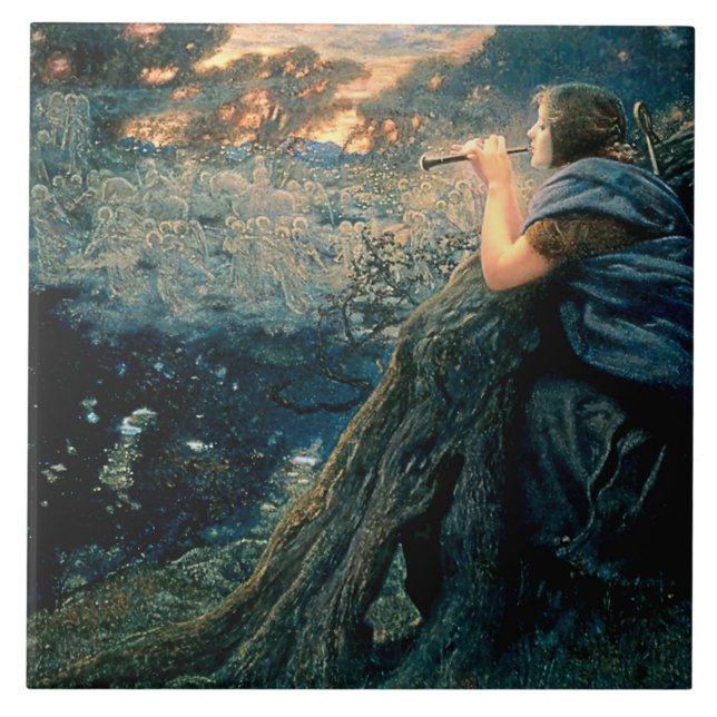 "Twilight Fantasy" av Edward Robert Hughes Kakelplatta (Framsidan)