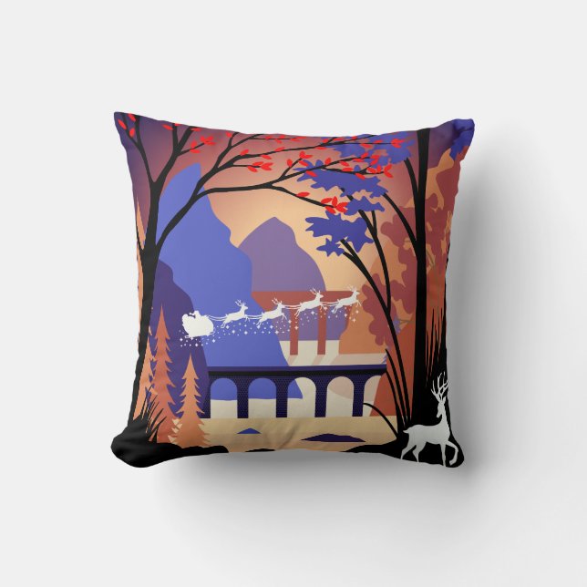 Twilight Forest Jul Tomte Sleigh Kudde (Framsida)