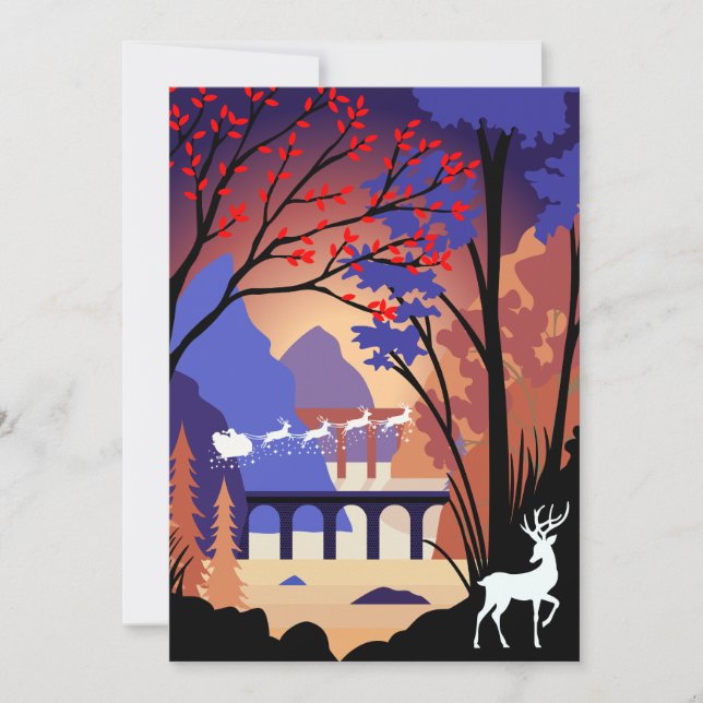 Twilight Forest Jul Tomte Sleigh Meddelande (Framsida)