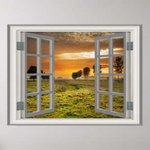 Twilight från Cattle Ranch Faux Window Poster