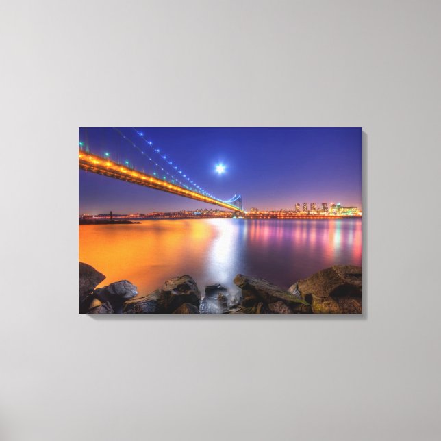 Twilight, George Washington BridgePalisades, NJ. Canvastryck (Framsida)