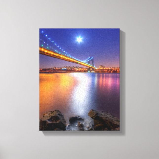 Twilight, George Washington BridgePalisades, NJ. Canvastryck (Framsida)