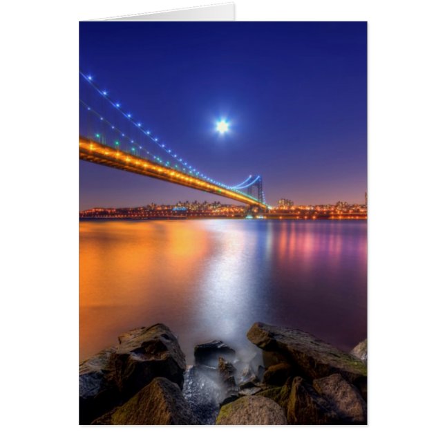 Twilight, George Washington BridgePalisades, NJ. Hälsningskort (Framsidan)