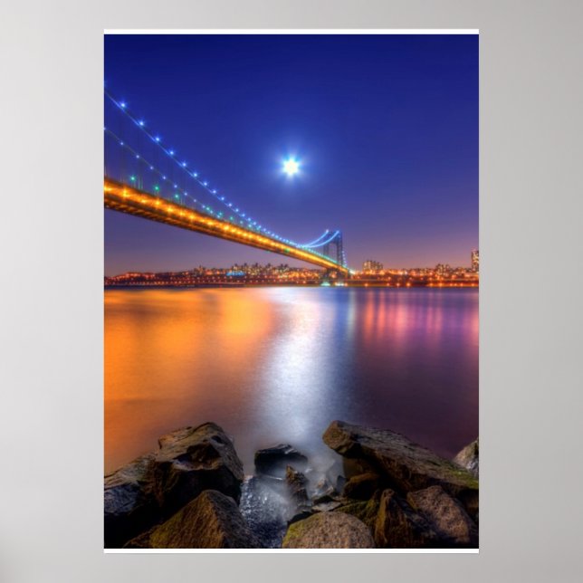 Twilight, George Washington BridgePalisades, NJ. Poster (Framsidan)