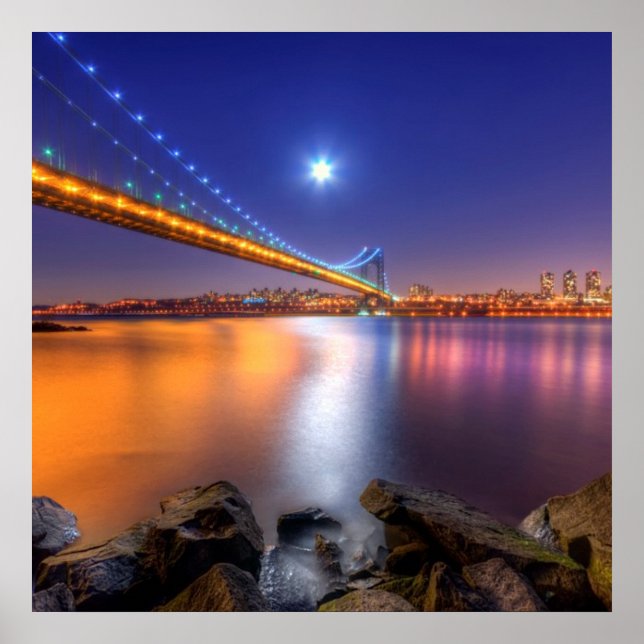 Twilight, George Washington BridgePalisades, NJ. Poster (Framsidan)