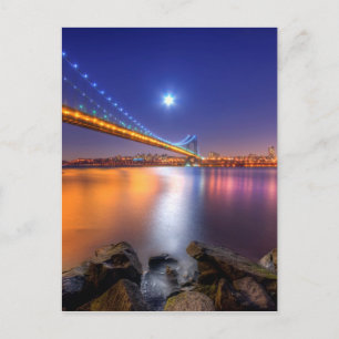 Twilight, George Washington BridgePalisades, NJ. Vykort
