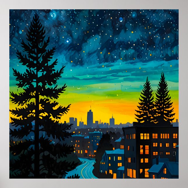 Twilight-glöd i tätort poster (Framsidan)