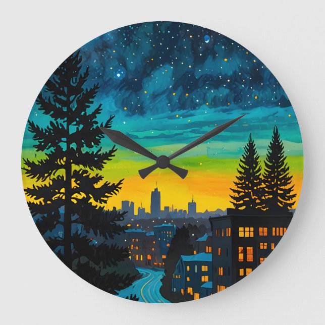 Twilight-glöd i tätort stor klocka (Framsida)