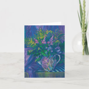 Twilight & Goldenrod Wildblommor Pastel Painting Helgkort