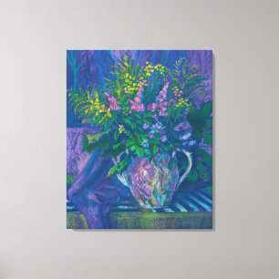 Twilight & Goldenrod Wildblommor Pastel Painting P Canvastryck
