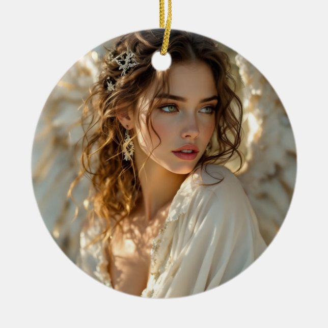 Twilight Guardian - gel of Gilded Vingar Julgransprydnad Keramik (Framsidan)