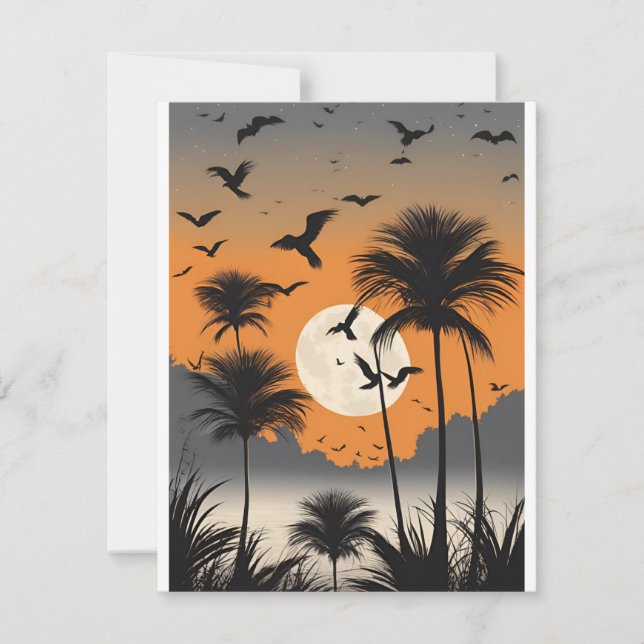 Twilight Handflatan Träd - Spooky - Blank Notecard Inbjudningar (Framsida)