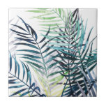 Twilight Handflatan - Tropical Löv Kakelplatta<br><div class="desc">"Twilight Handflatan I" av Grace Popp. Den tropiska grönmannen i vattenfärgen stil.</div>