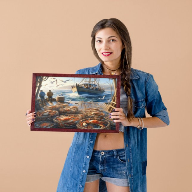 Twilight Harvest Fishermen Collacking Crabs 16 x 1 Poster (Skapare uppladdad)