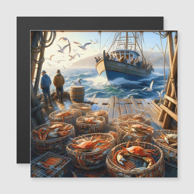 Twilight Harvest Fishermen Collating Crabs (Fram/baksida)