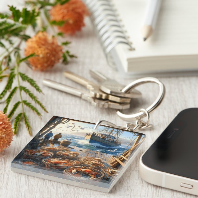 Twilight Harvest Fishermen Collating Crabs (Högra Framsidan)