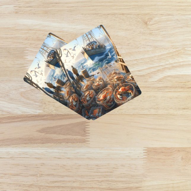 Twilight Harvest Fishermen Collating Crabs Casinokort (Skapare uppladdad)