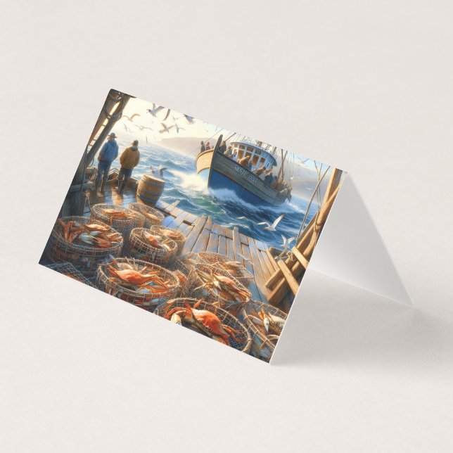 Twilight Harvest Fishermen Collating Crabs Kort (Framsida)