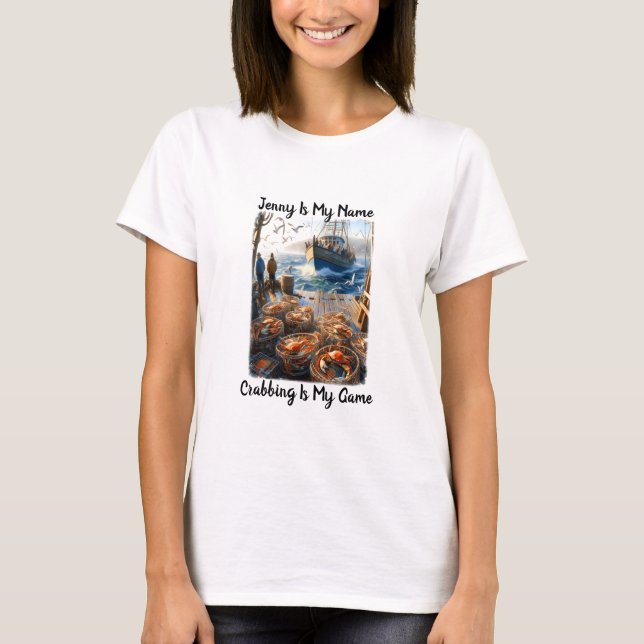 Twilight Harvest Fishermen Collating Crabs T Shirt (Framsida)