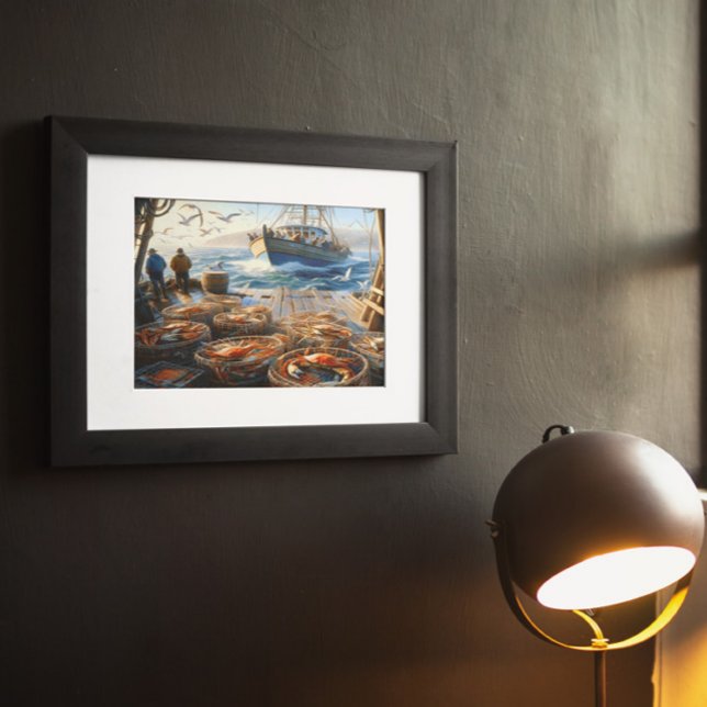 Twilight Harvest Fishermen Collected Crabs 10x8 Poster (Skapare uppladdad)