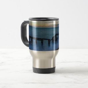 Twilight Himlar over Shoreline and Breakwater Resemugg