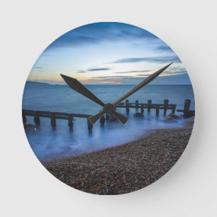 Twilight Himlar over Shoreline and Breakwater Rund Klocka
