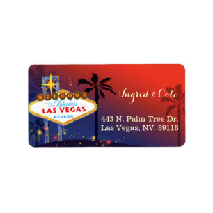 Twilight Las Vegas Bröllop Adress Adressetikett