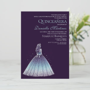 Twilight Lila Quinceañera Girl Inbjudningar