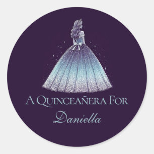 Twilight Lila Quinceañera Girl Runt Klistermärke