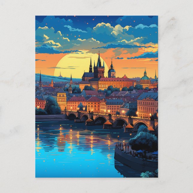 Twilight over Týn Church Helg Vykort (Framsida)