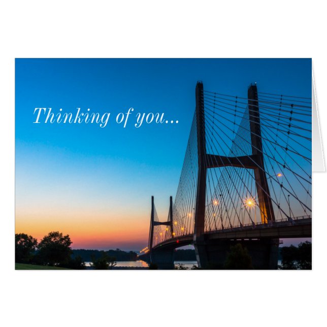Twilight på Bill Emerson Bridge tänker på dig OBS Kort (Framsidan Horizontal)