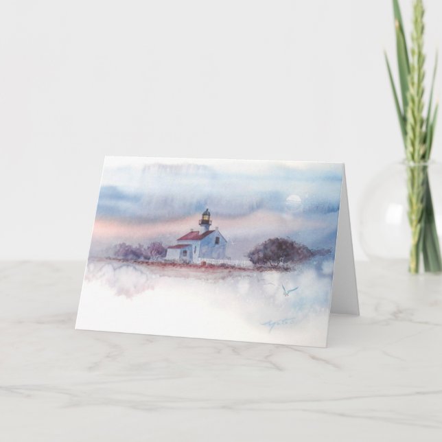 TWILIGHT PÅ GAMLA PT. LOMA LIGHTHOUSE, SAN DIEGO,  KORT (Framsida)