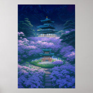 Twilight på Hilltop Temple Poster
