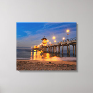 Twilight på Huntington Beach California Canvastryck