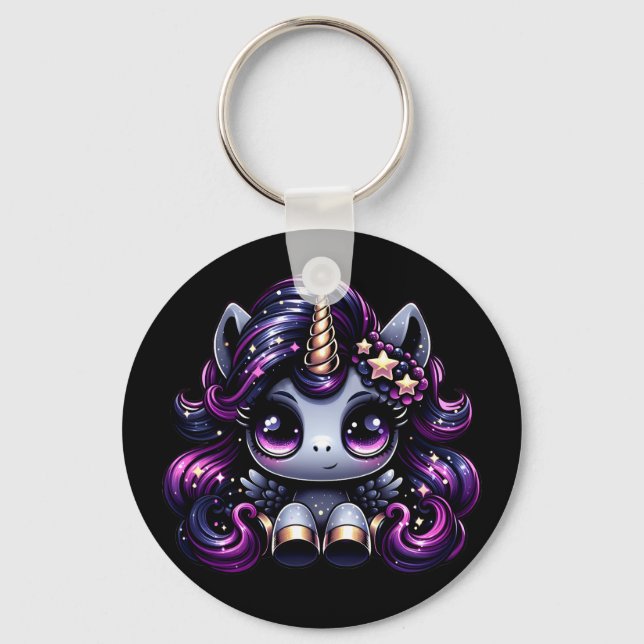 Twilight pony svartencorn glitter nyckelring (Framsida)