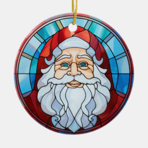 Twilight Santa Porträtt-glaset med fastnat ornamen Julgransprydnad Keramik
