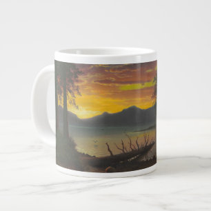 Twilight, Sjö Tahoe, c.1870s (olja på arbetsyta) Jumbo Mugg