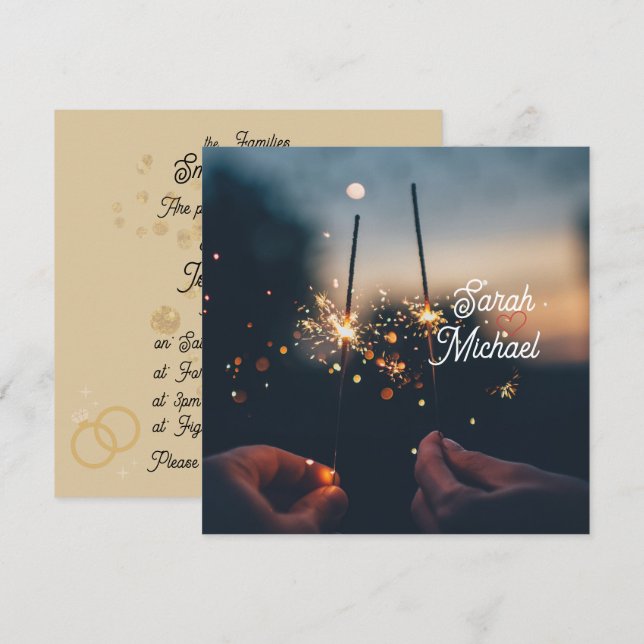 Twilight Spark Romance – Elegant Wedding Sparkler  (Fram/baksida)