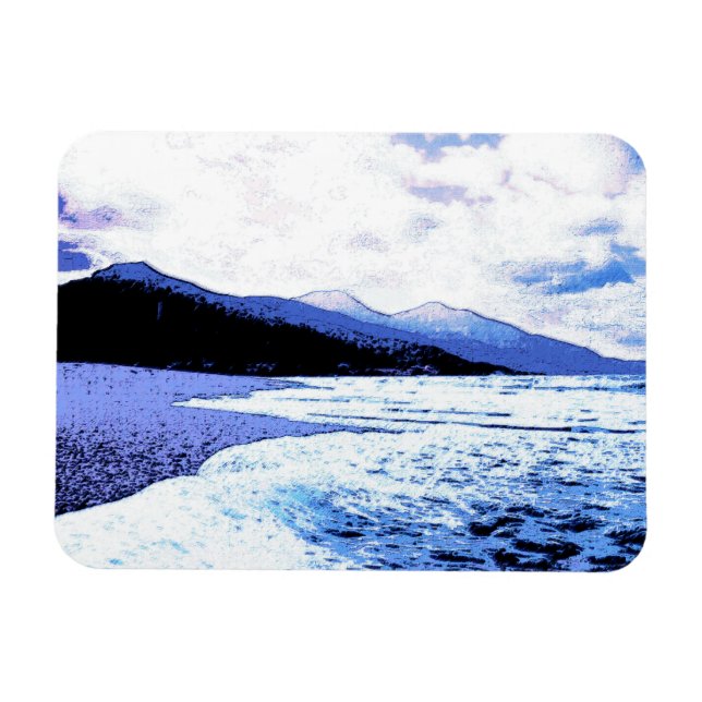 Twilight-stranden i blå skuggor magnet (Horisontell)