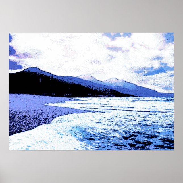 Twilight-stranden i blå skuggor poster (Framsidan)