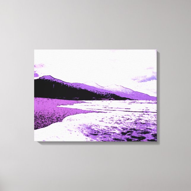 Twilight-stranden i violett och lila canvastryck (Framsida)