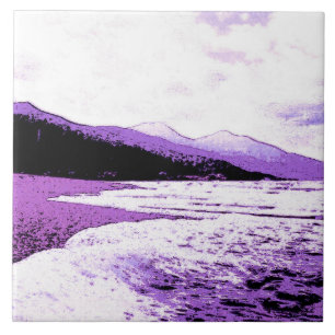 Twilight-stranden i violett och lila kakelplatta