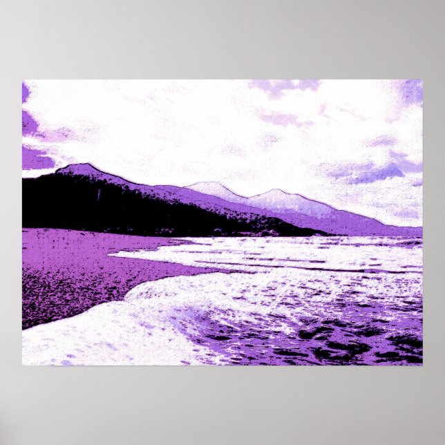 Twilight-stranden i violett och lila poster (Framsidan)